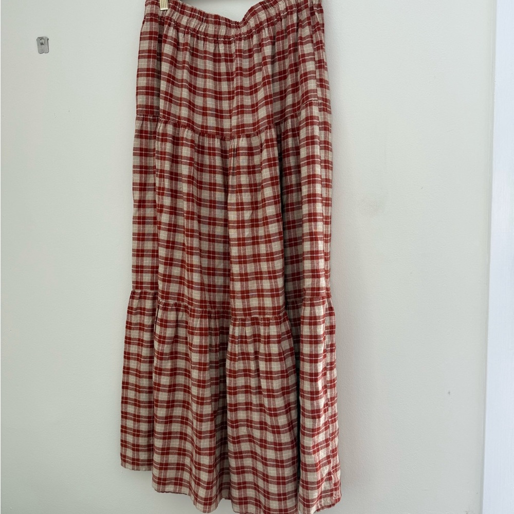 Rylee & Cru Heidi Midi Skirt in Red Plaid - Picture 5 of 5